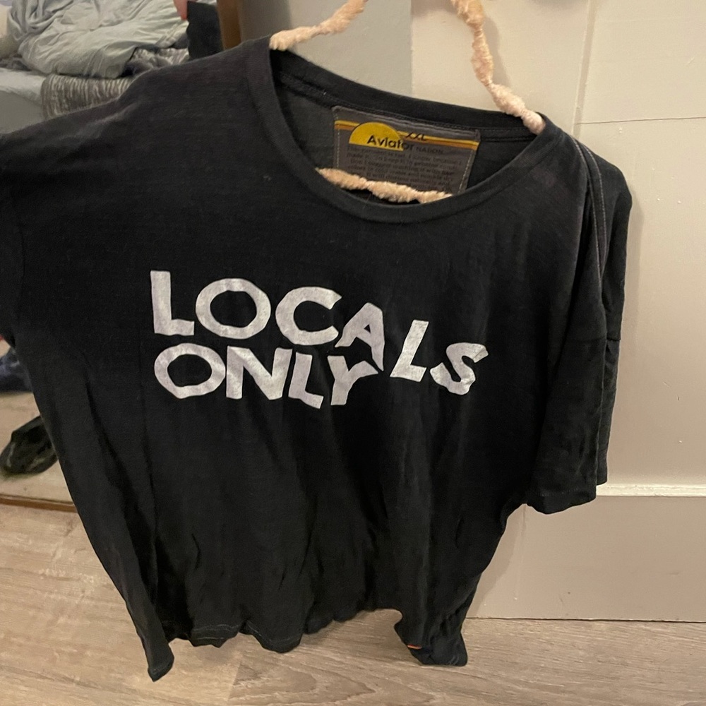 Aviator nation locals only tee charcoal xxl
